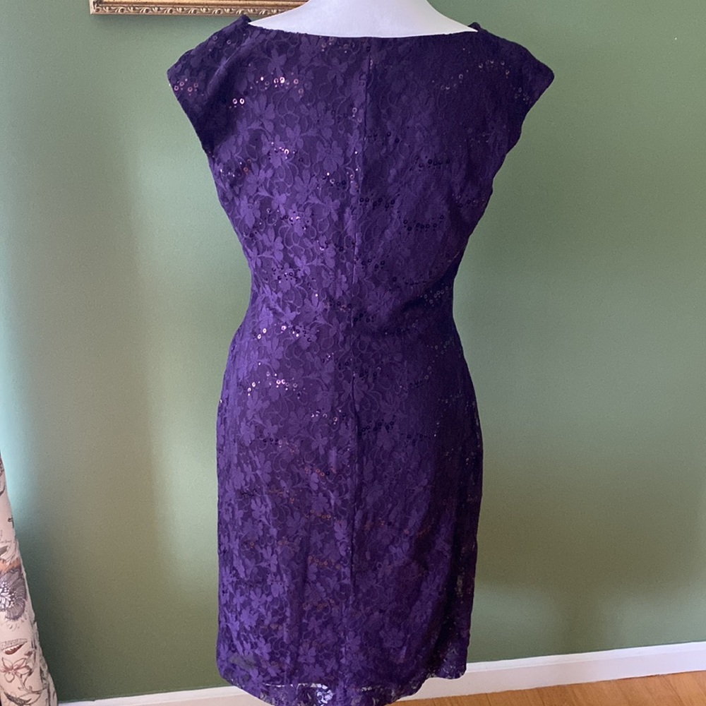Ralph Lauren Purple Lace Dress sz 8 - Picture 4 of 7